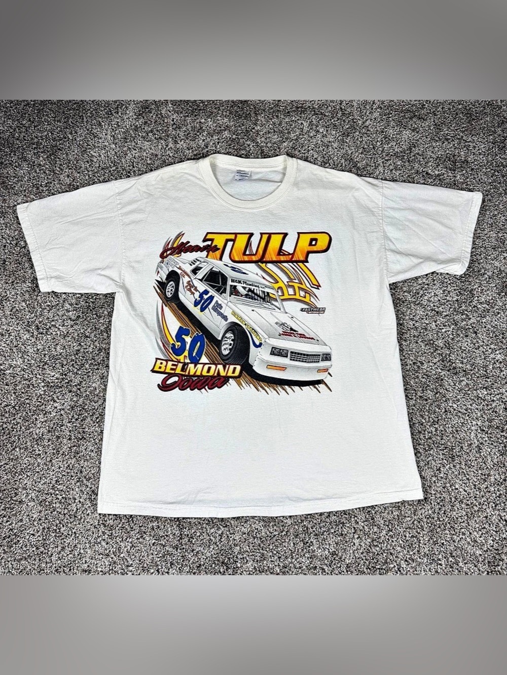 Sz XL Menโs Gildan Belmond Iowa Stock Car Racing Short Sleeve Graphic Shirt